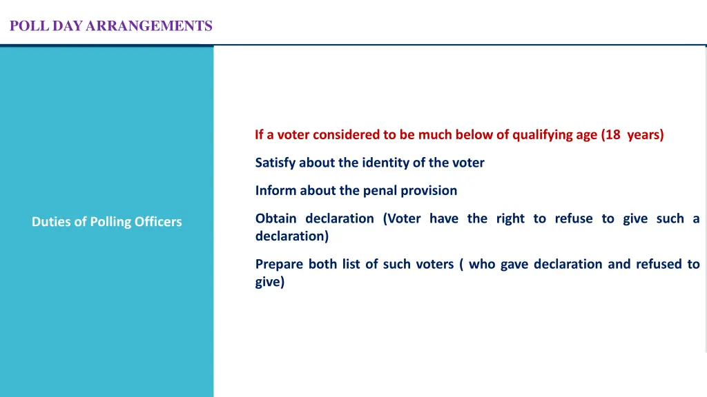 poll day arrangements 21