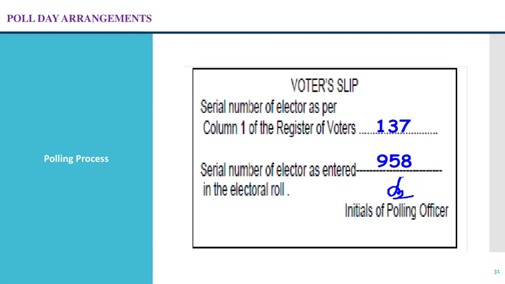 poll day arrangements 27