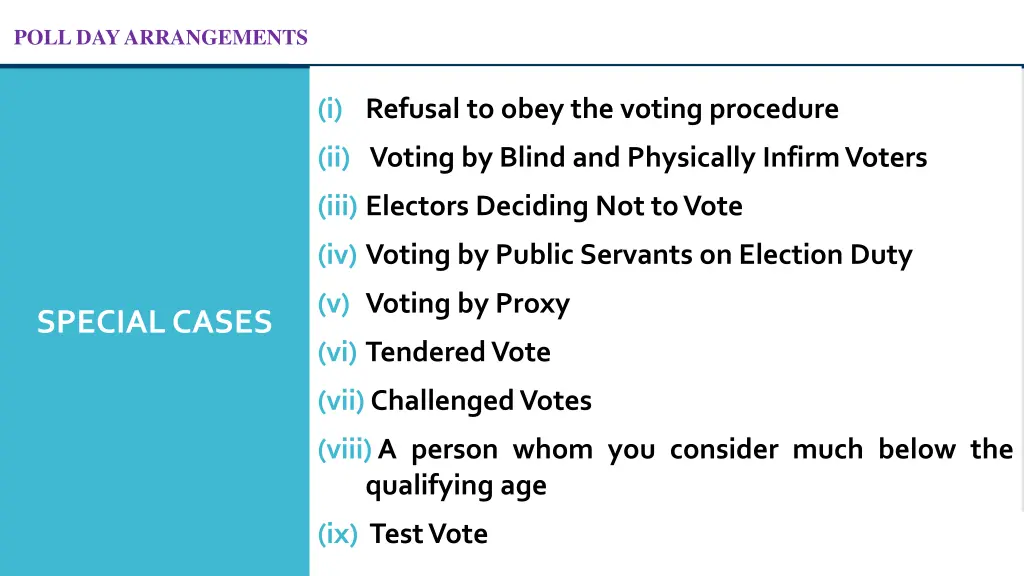 poll day arrangements 29