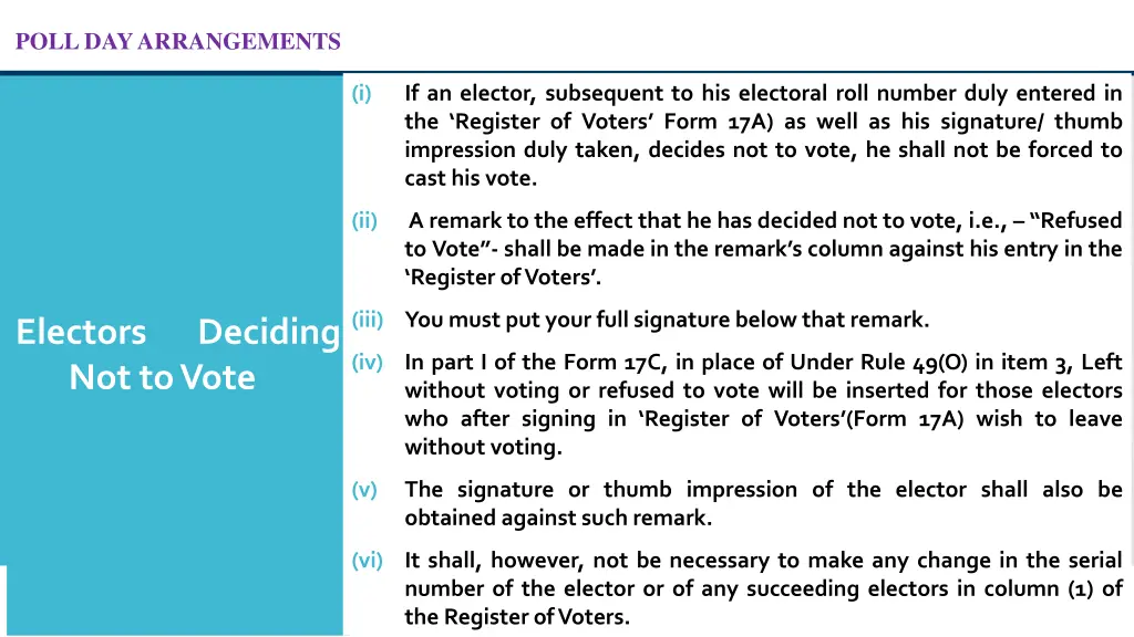 poll day arrangements 33