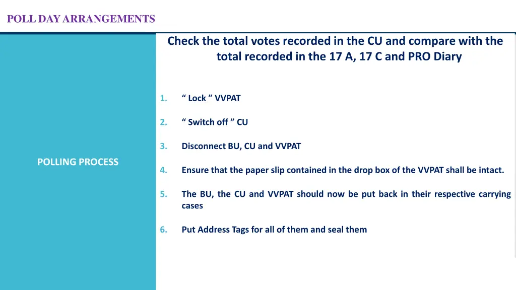 poll day arrangements 42