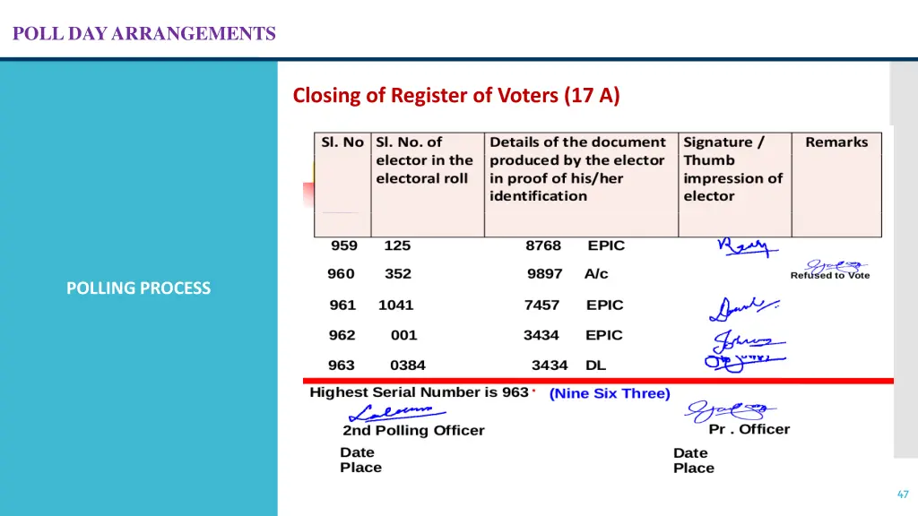 poll day arrangements 43