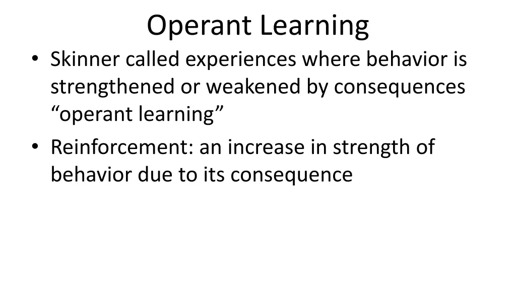 operant learning