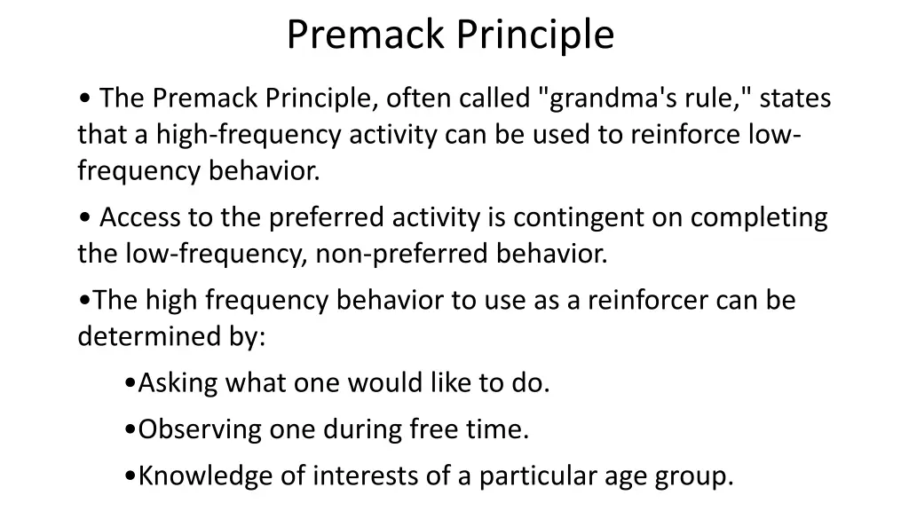 premack principle