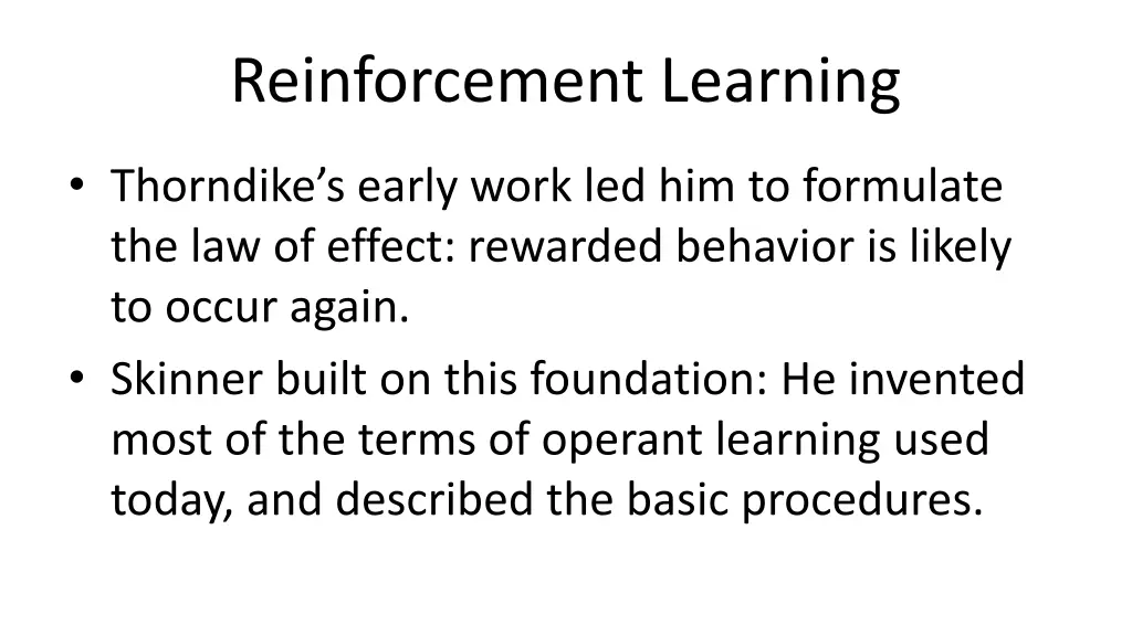 reinforcement learning