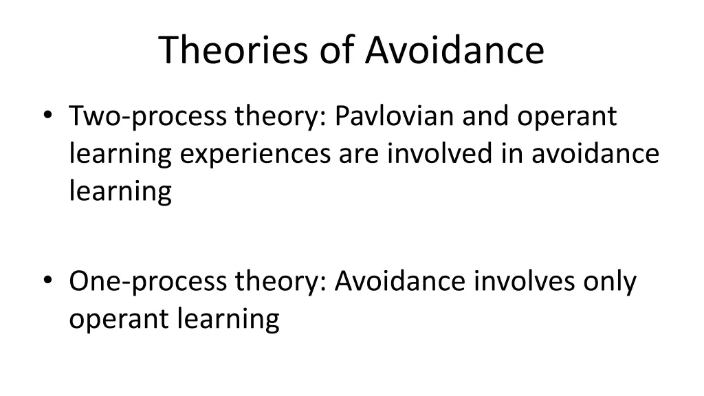 theories of avoidance