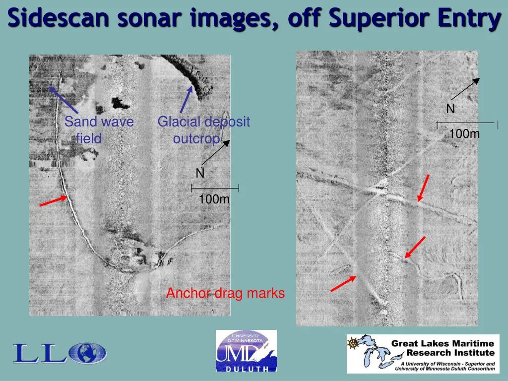 sidescan sonar images off superior entry