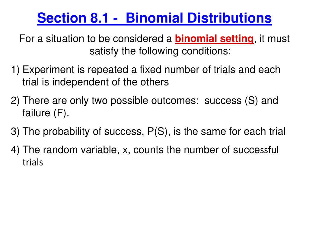 section 8 1 binomial distributions