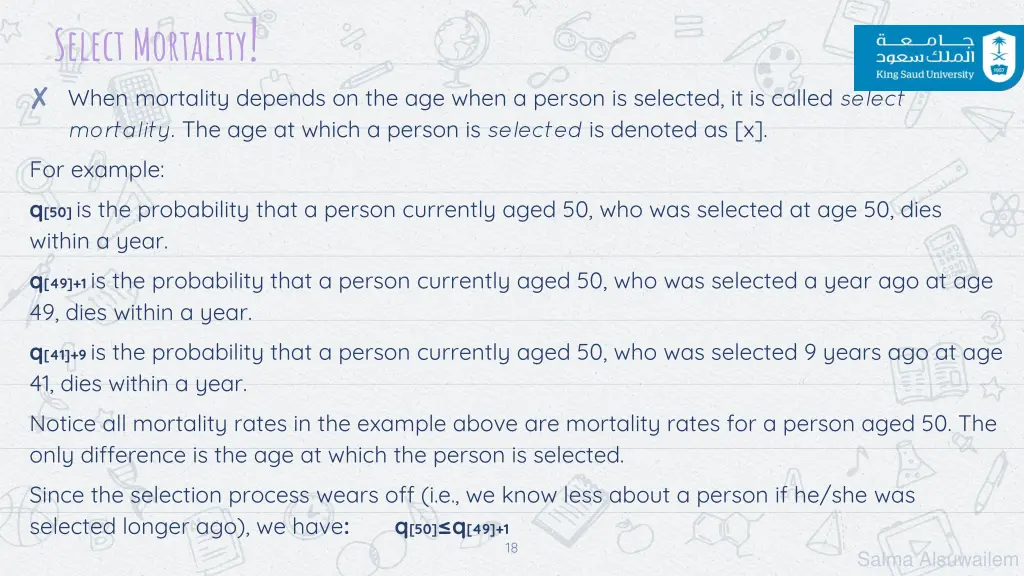 select mortality when mortality depends