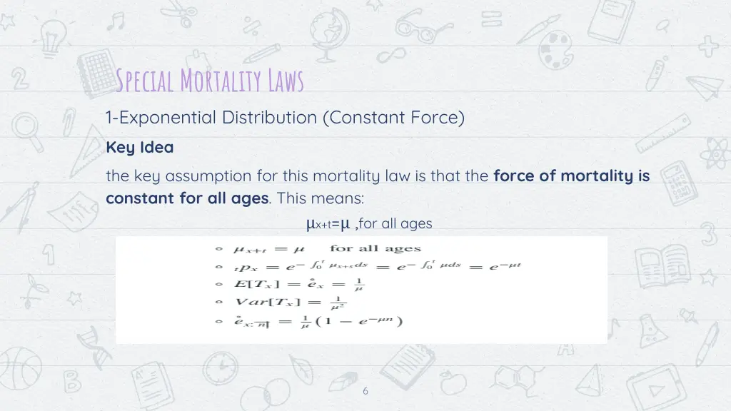 special mortality laws 1 exponential distribution