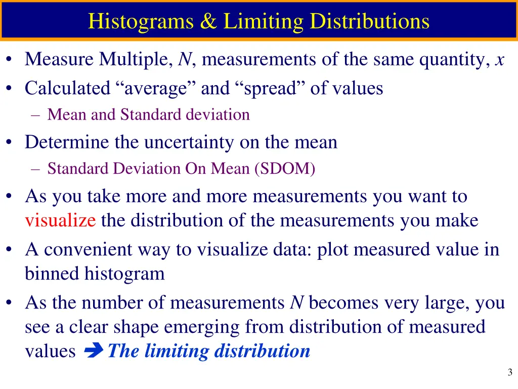 histograms limiting distributions