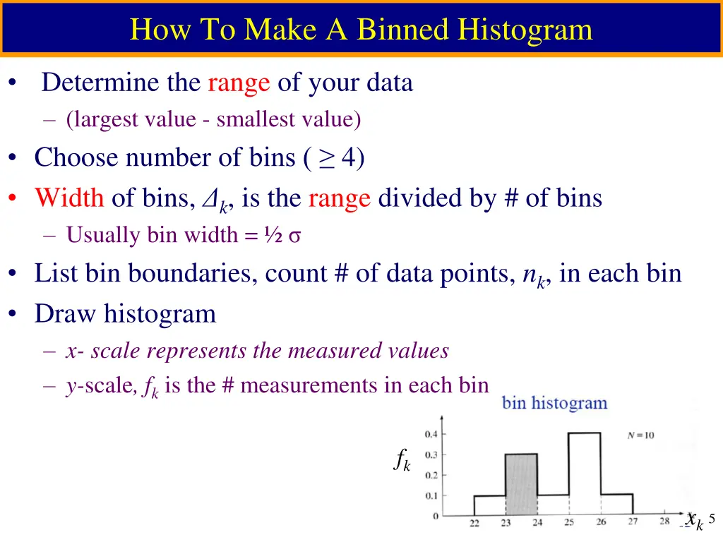 how to make a binned histogram