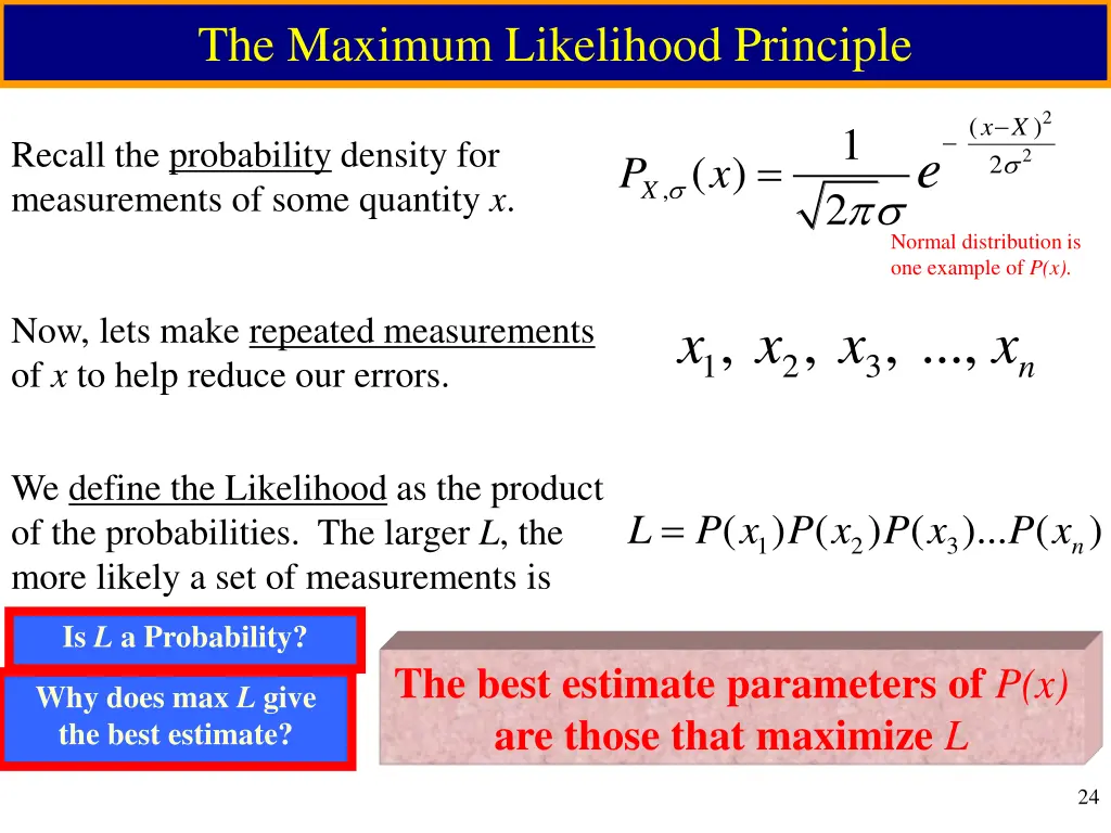 the maximum likelihood principle 1