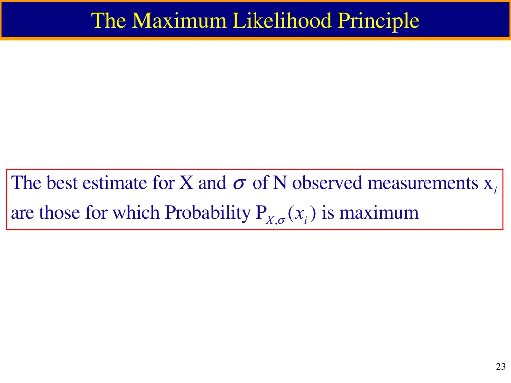 the maximum likelihood principle