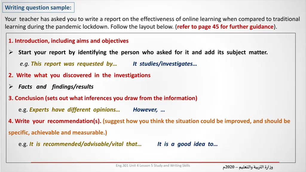 writing question sample