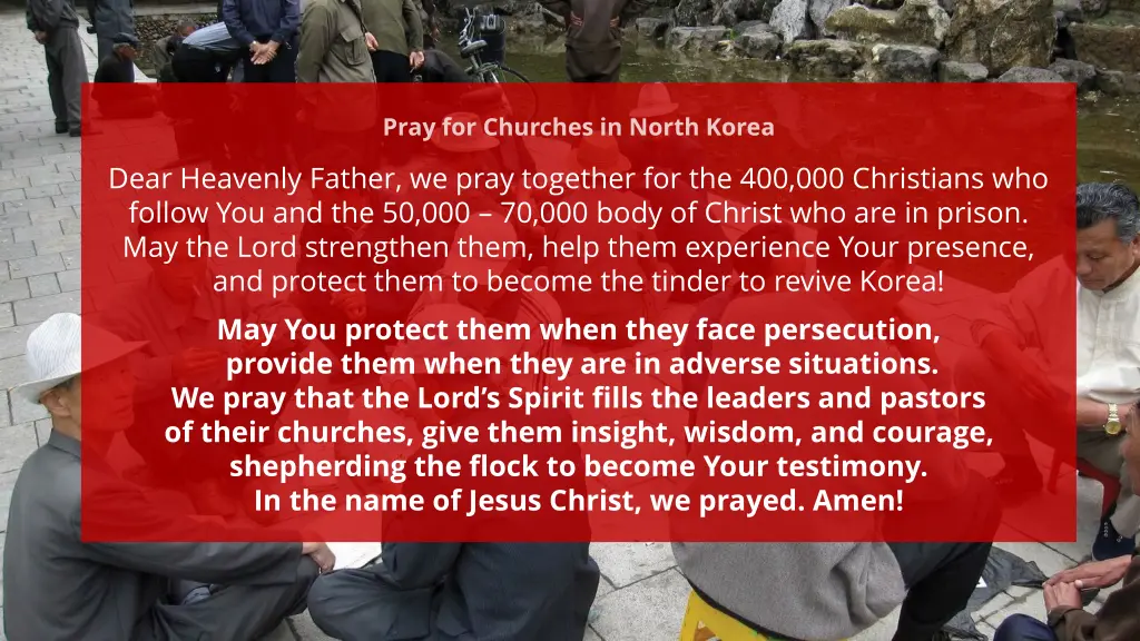 pray for churches in north korea