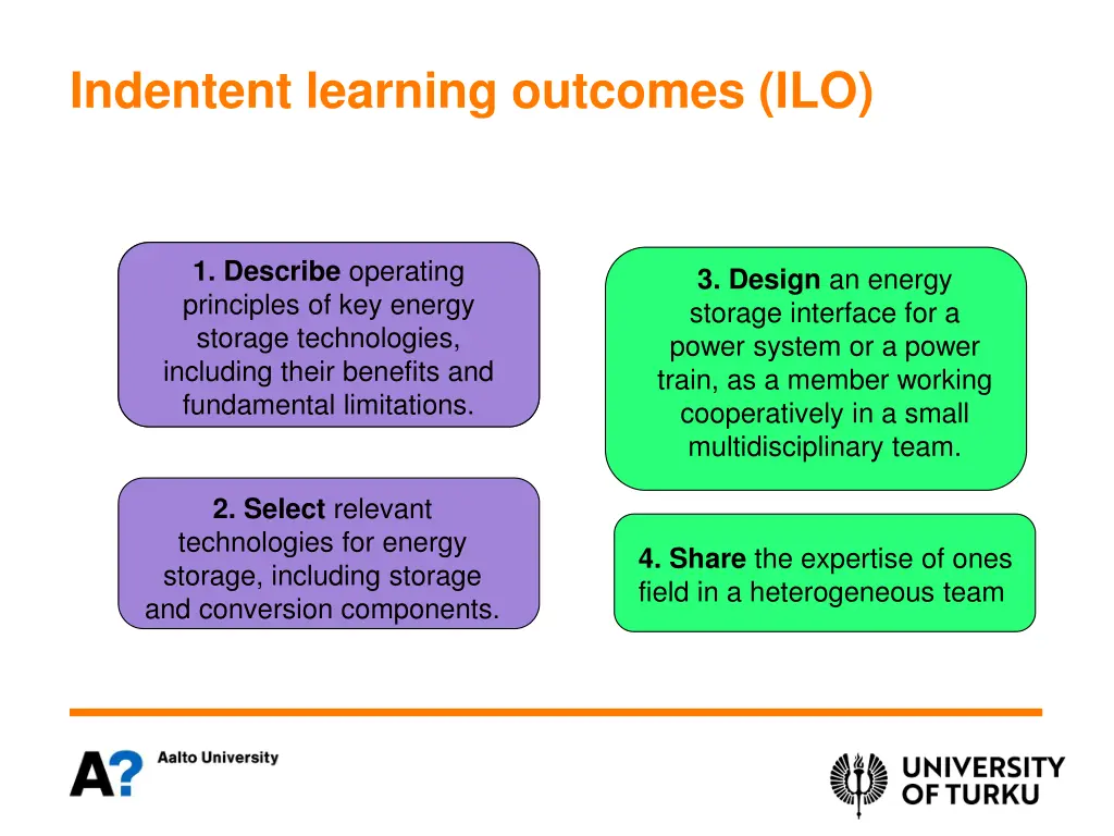 indentent learning outcomes ilo