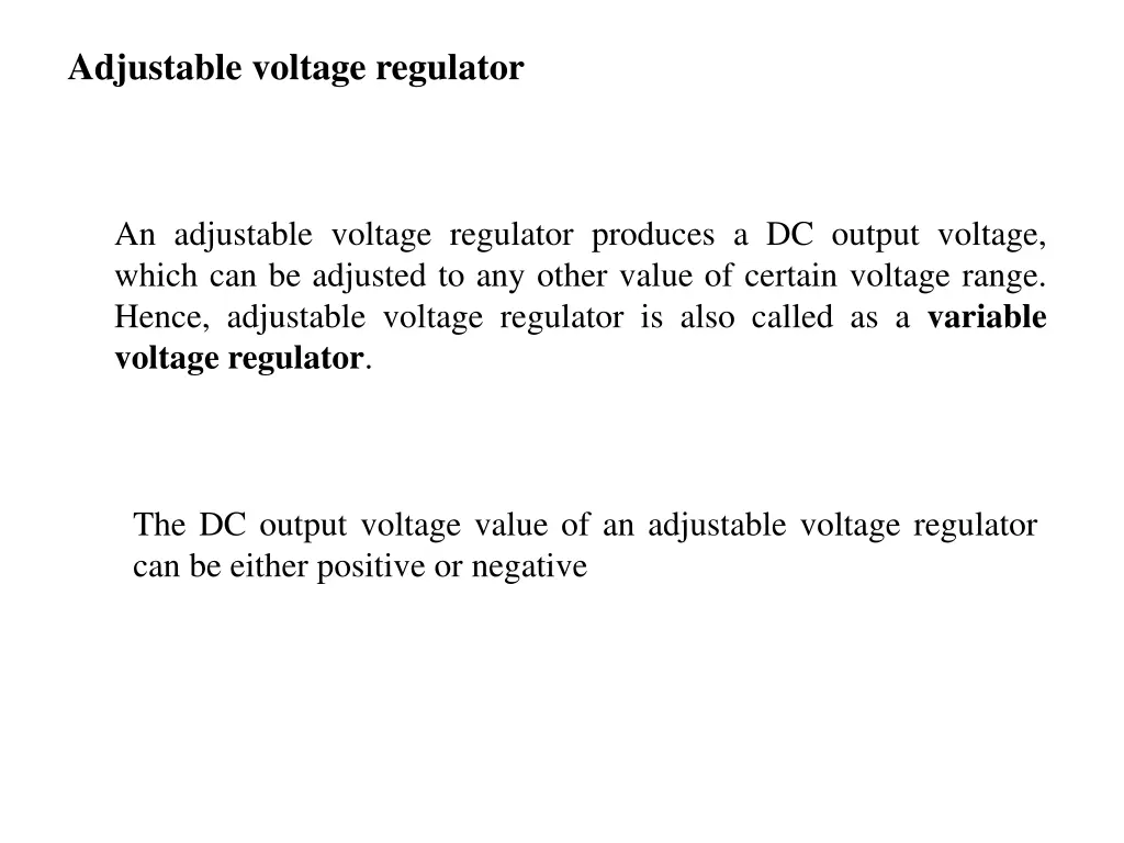 adjustable voltage regulator