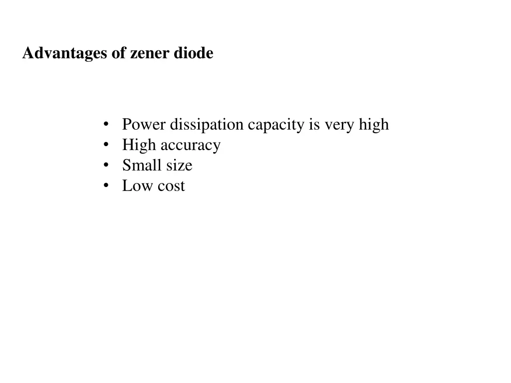 advantages of zener diode