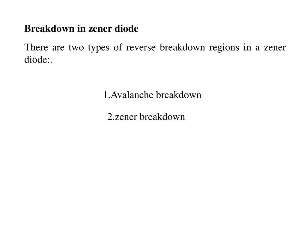 breakdown in zener diode