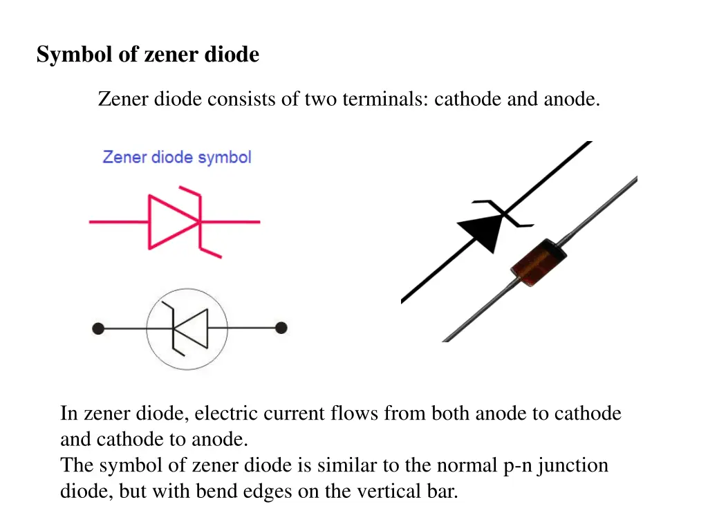 symbol of zener diode