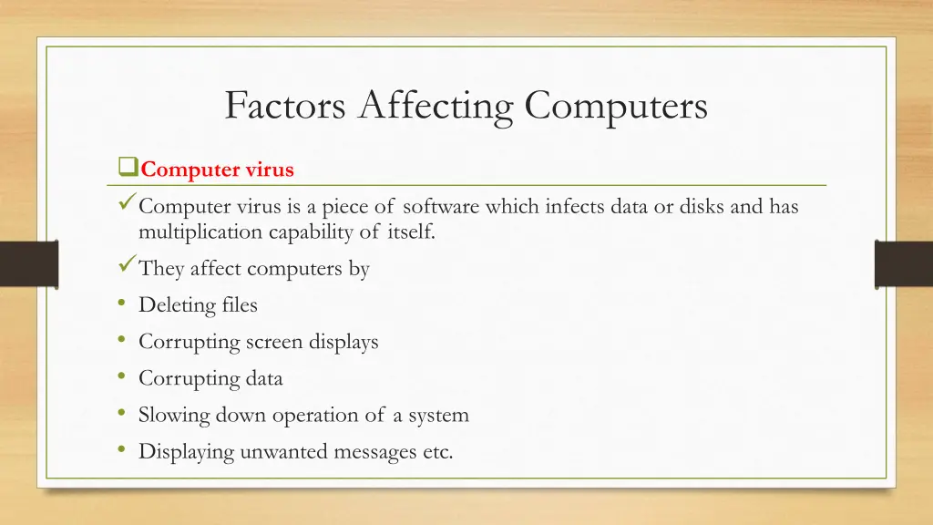 factors affecting computers 10