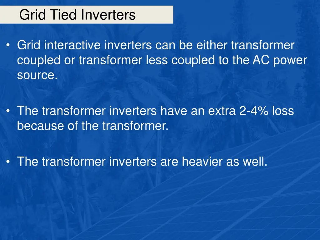 grid tied inverters 22