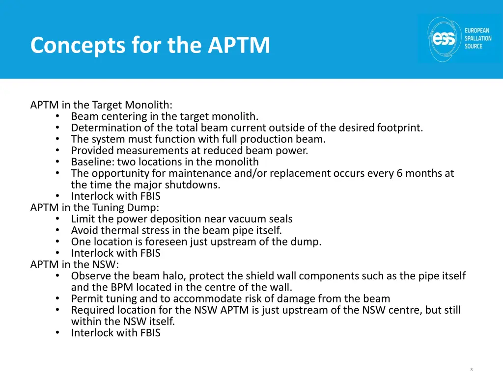 concepts for the aptm