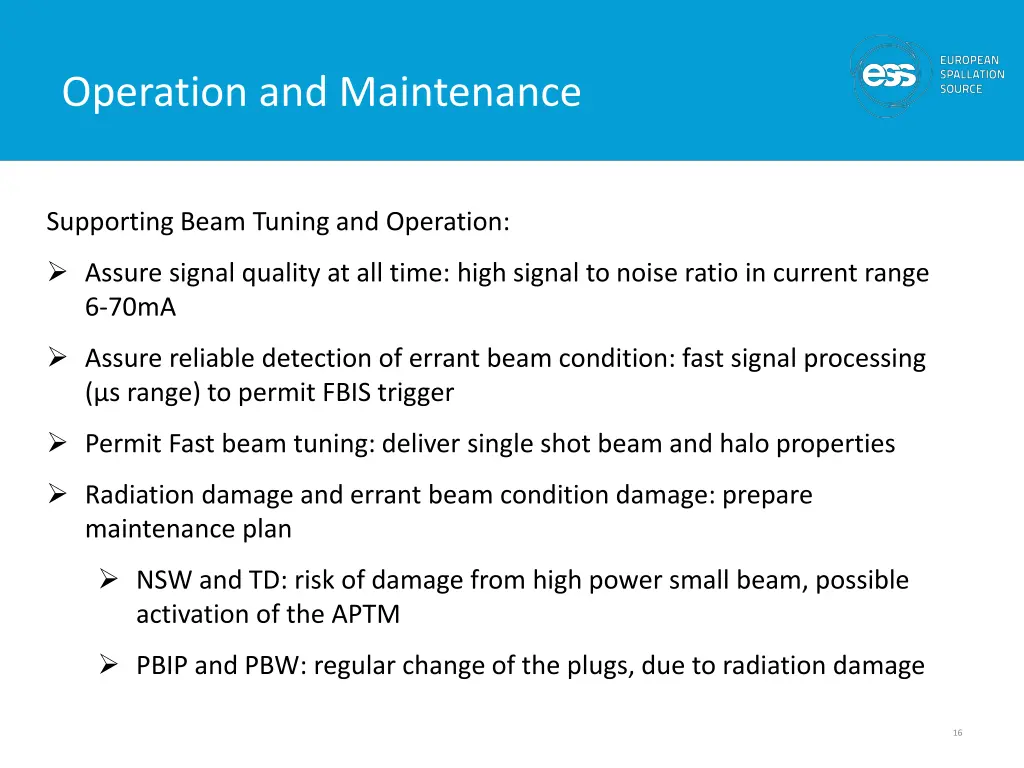 operation and maintenance