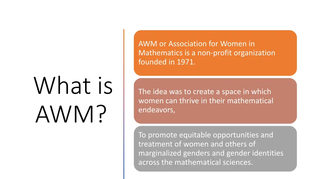 awm or association for women in mathematics