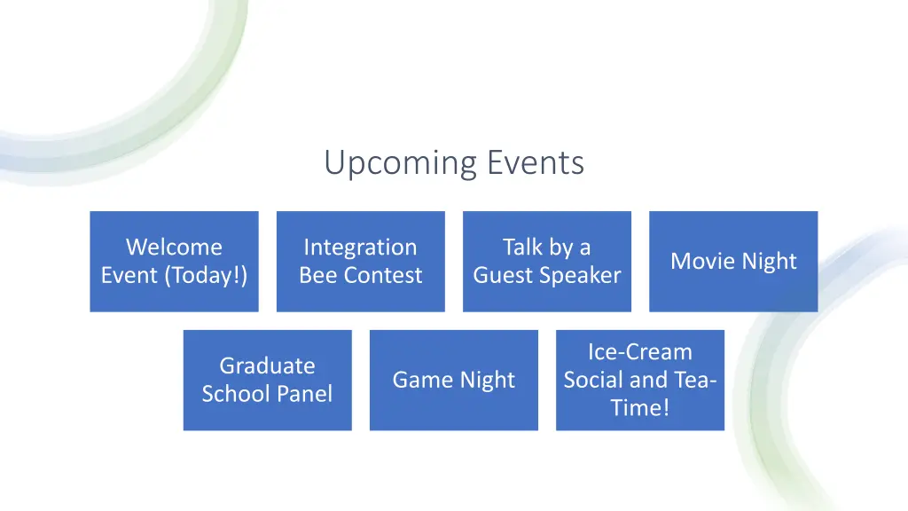 upcoming events