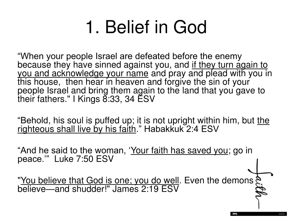 1 belief in god