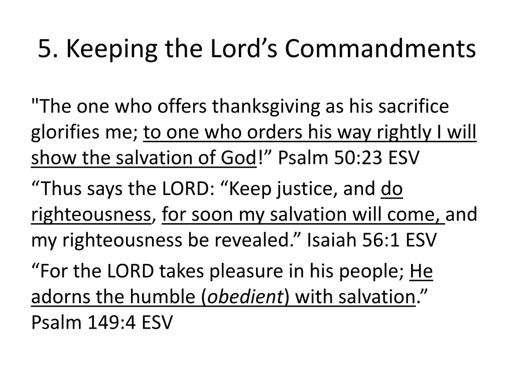 5 keeping the lord s commandments