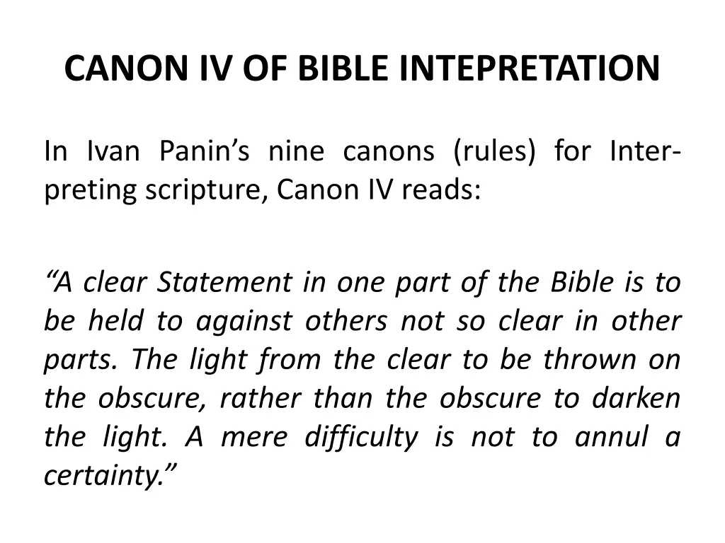 canon iv of bible intepretation