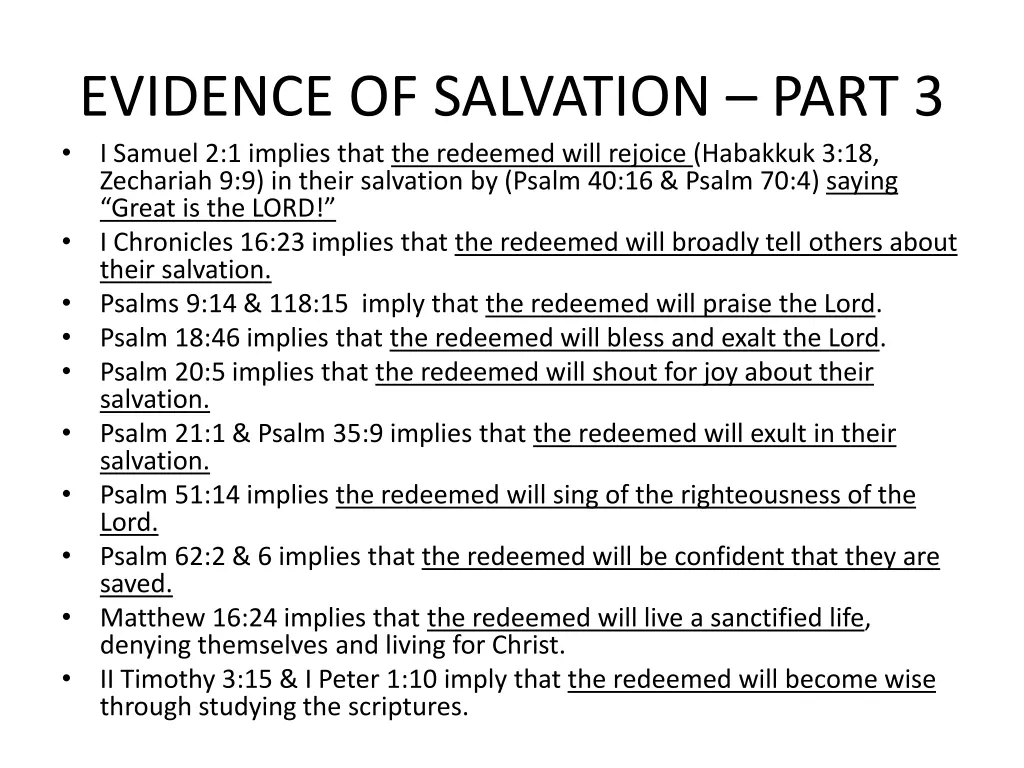evidence of salvation part 3 i samuel 2 1 implies