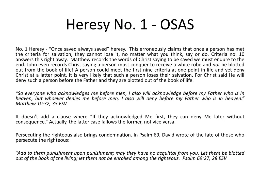 heresy no 1 osas