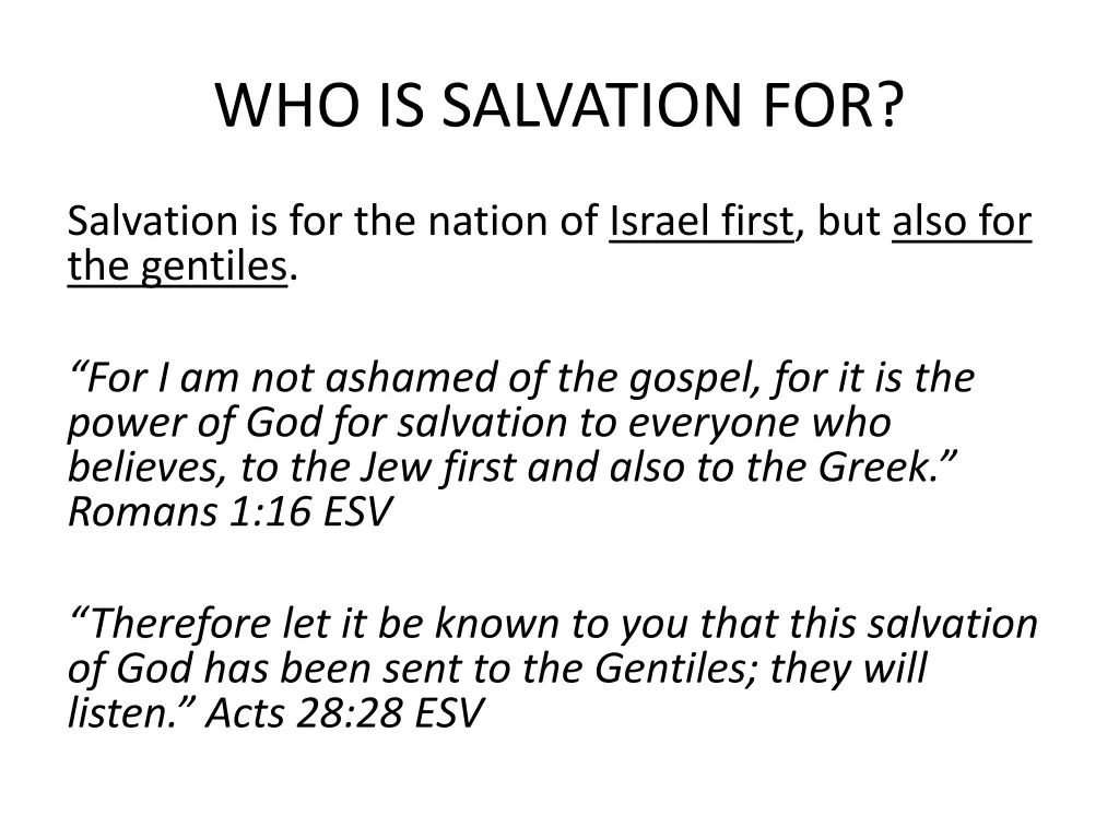 who is salvation for