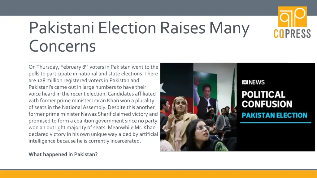 pakistani election raises many concerns