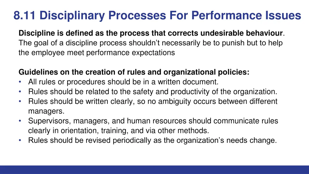 8 11 disciplinary processes for performance issues
