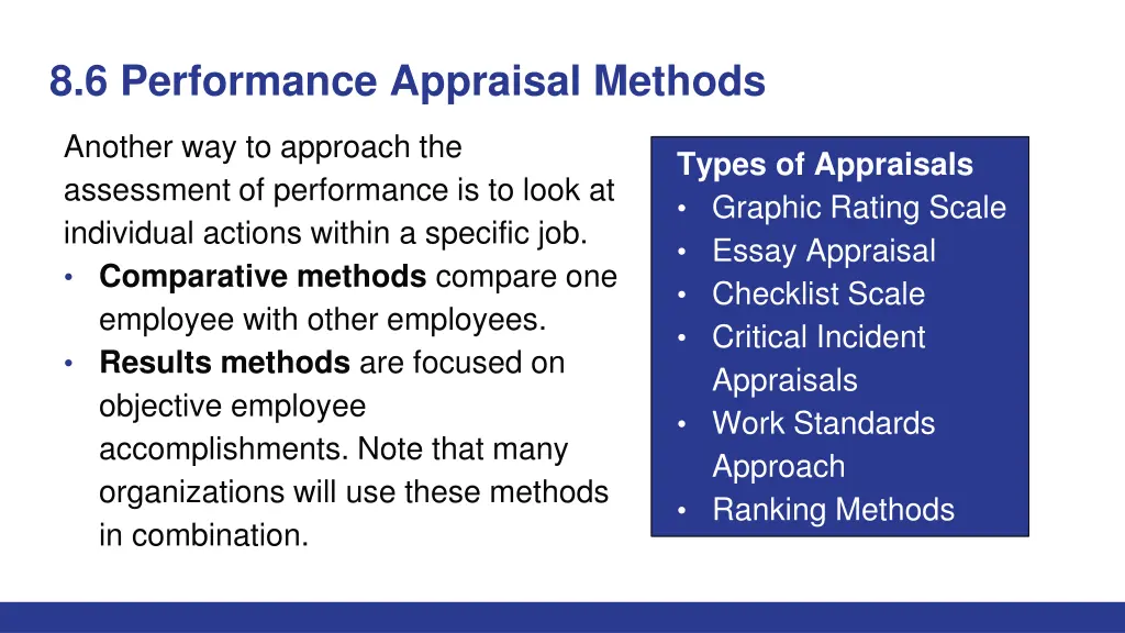 8 6 performance appraisal methods