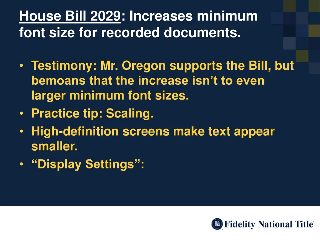 house bill 2029 increases minimum font size 1