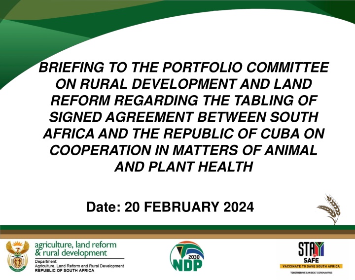 briefing to the portfolio committee on rural