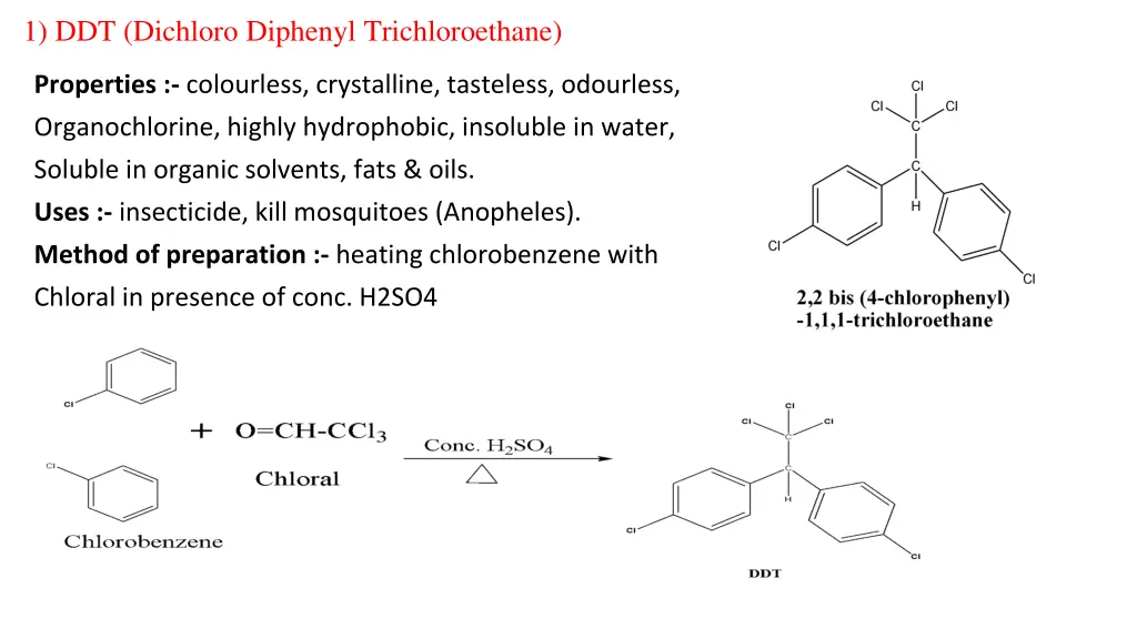1 ddt dichloro diphenyl trichloroethane