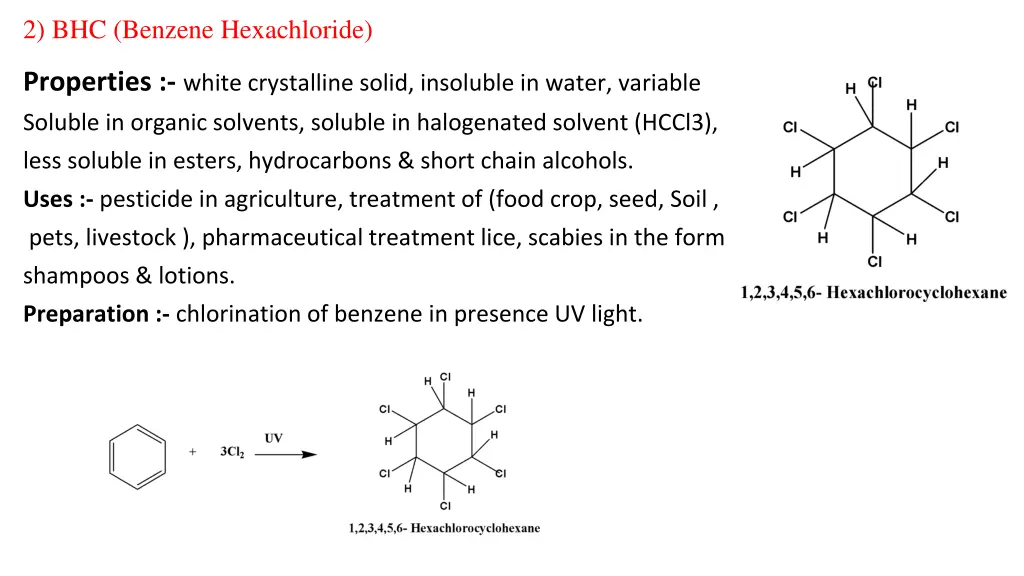 2 bhc benzene hexachloride