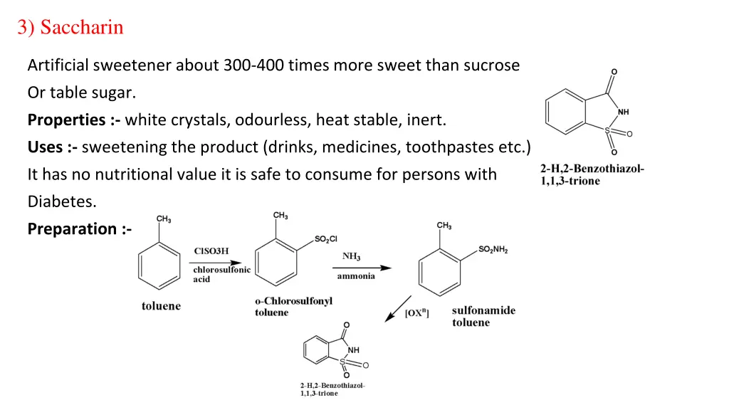 3 saccharin