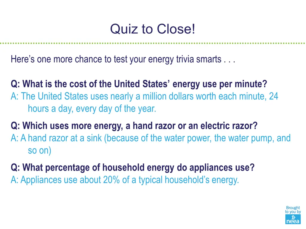 quiz to close