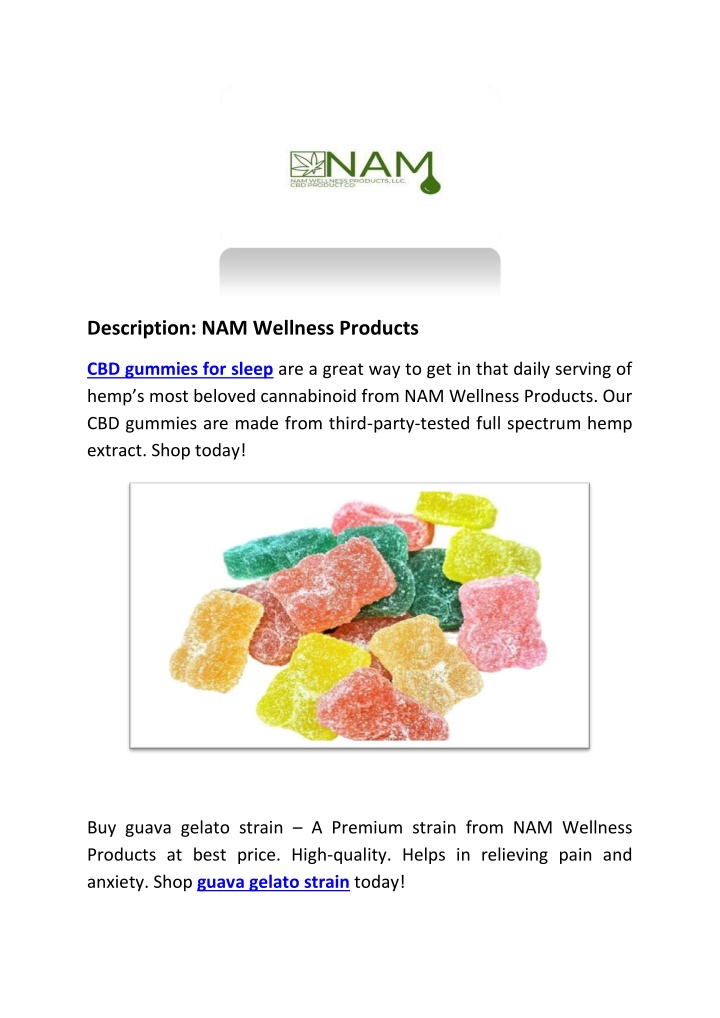 description nam wellness products