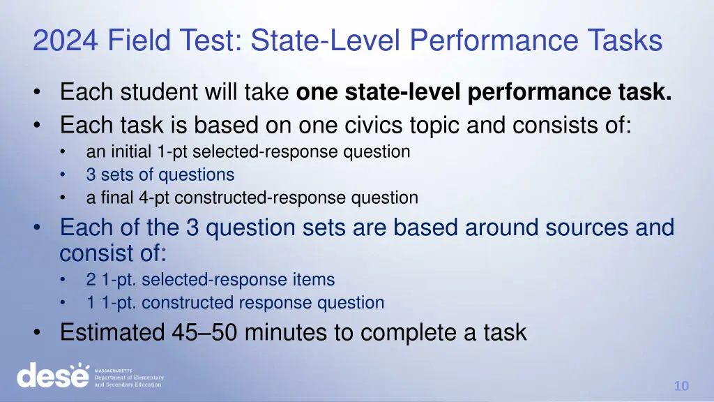 2024 field test state level performance tasks