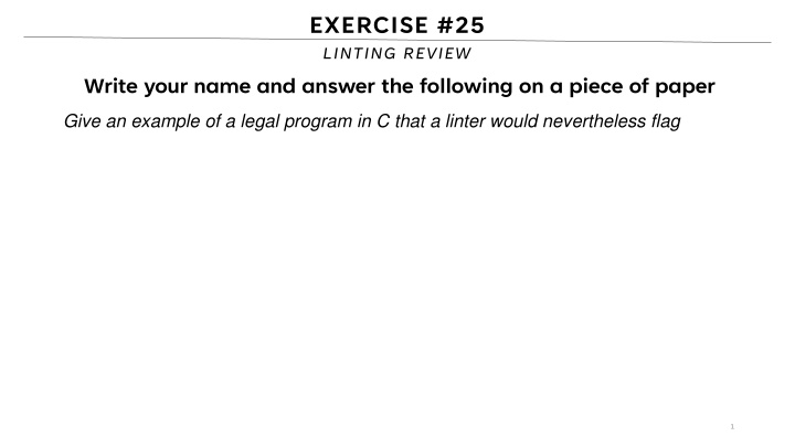 exercise 25 linting review