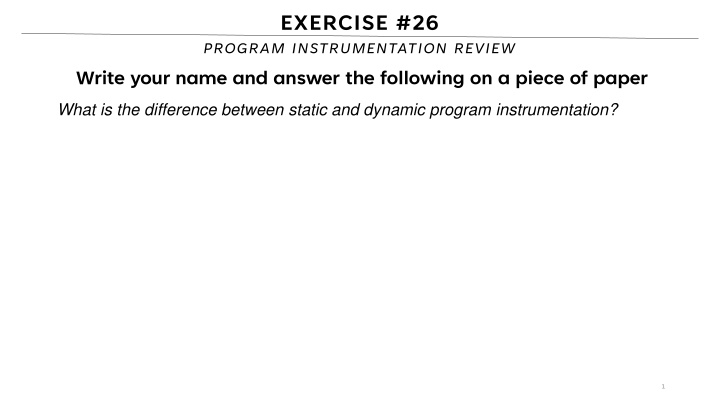 exercise 26 program instrumentation review write